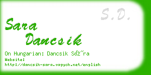 sara dancsik business card